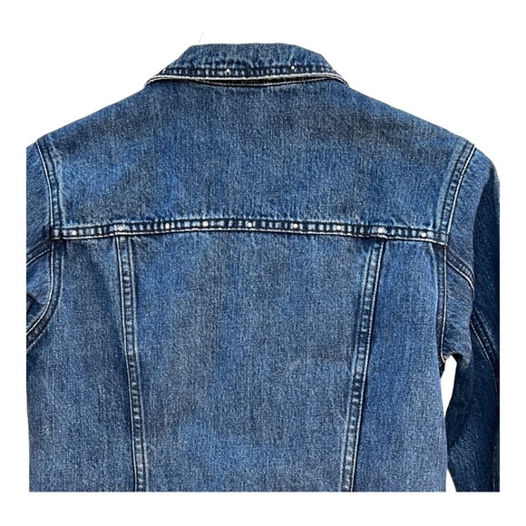 Denim Jean Jacket Cropped with Rhinestones SZ S - Picture 5 of 16